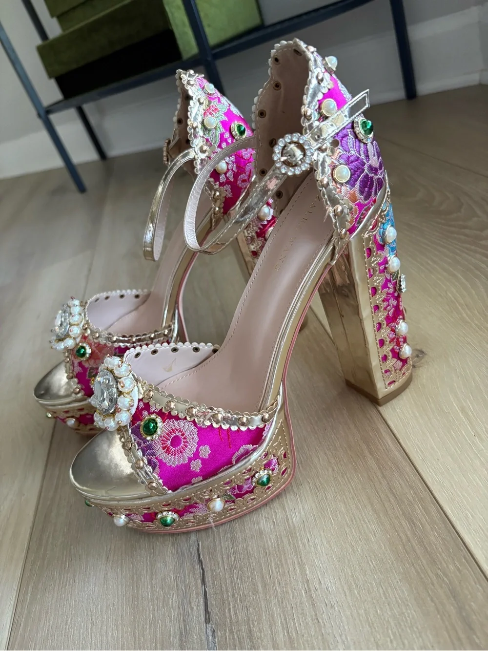 Azalea Wang Cici Embellished Platform Heels | NEW in box